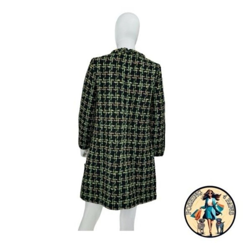 Tuckernuck NEW Holly Tinsel Tweed Long Sleeve Retro Black Jackie Dress Size S - Picture 8 of 14